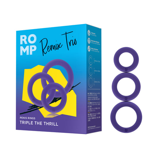 ROMP Remix Trio Penis Rings – Purple – Durable and Stretchy