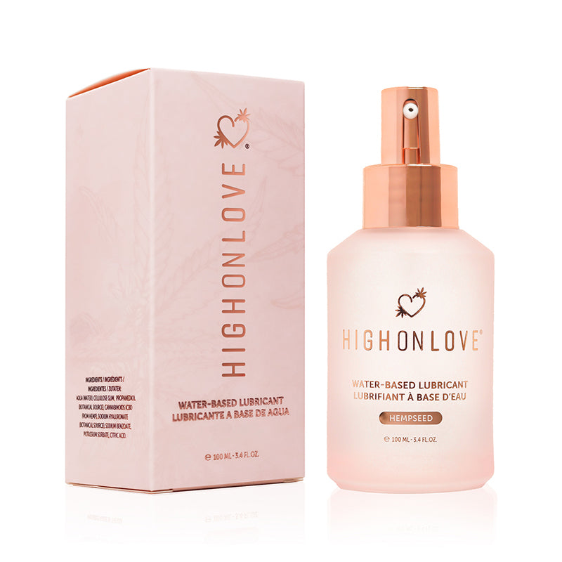 HighOnLove Hempseed Water-Based Lubricant 3.4 oz – Clear, Long-Lasting Moisture