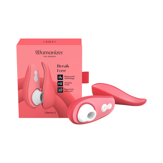Womanizer Liberty 2 Clitoral Stimulator with Pleasure Air Technology - Vibrant Rose
