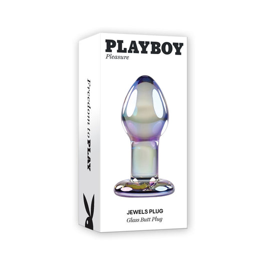 Playboy Jewels Plug – Borosilicate Glass Butt Plug – Clear