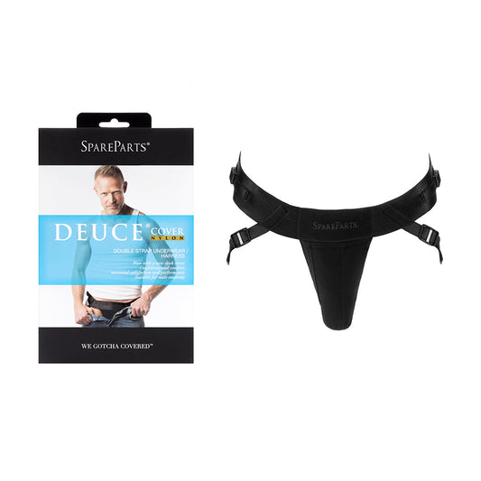 SpareParts Deuce Cover Underwear Harness – Black, Size B, Double Strap
