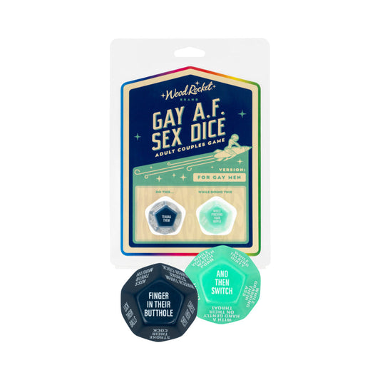Wood Rocket Gay AF Sex Dice for Couples – Assorted Colors