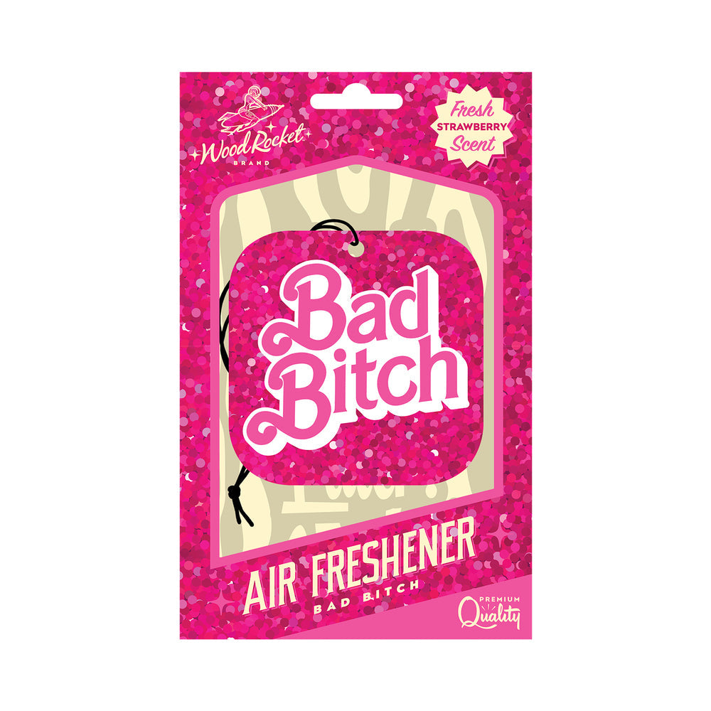 Wood Rocket Air Freshener Bad Bitch – Fresh Strawberry Scent – Hot Pink