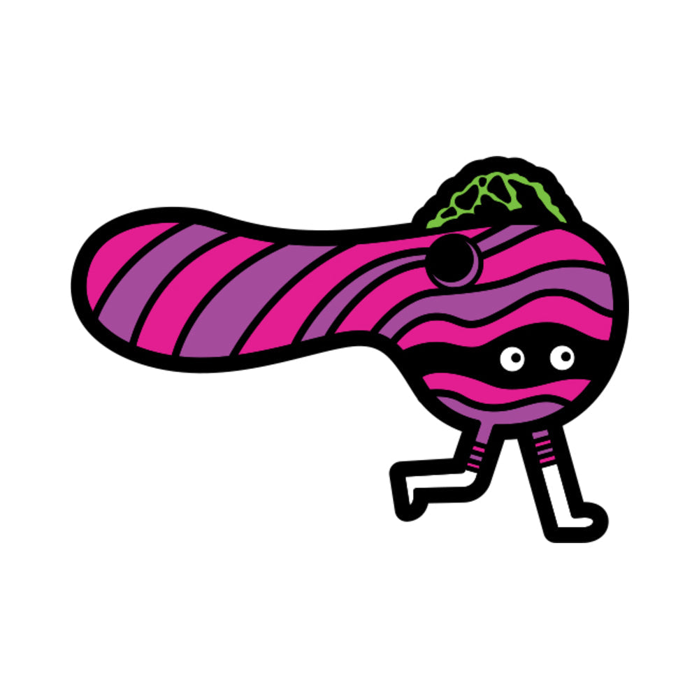 Wood Rocket Pin Running Bowl Enamel Pin – Purple
