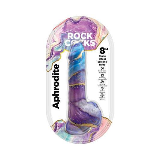 Rock Cocks Aphrodite Marble Silicone Dildo 8 in. – Multi-Color, Textured Design