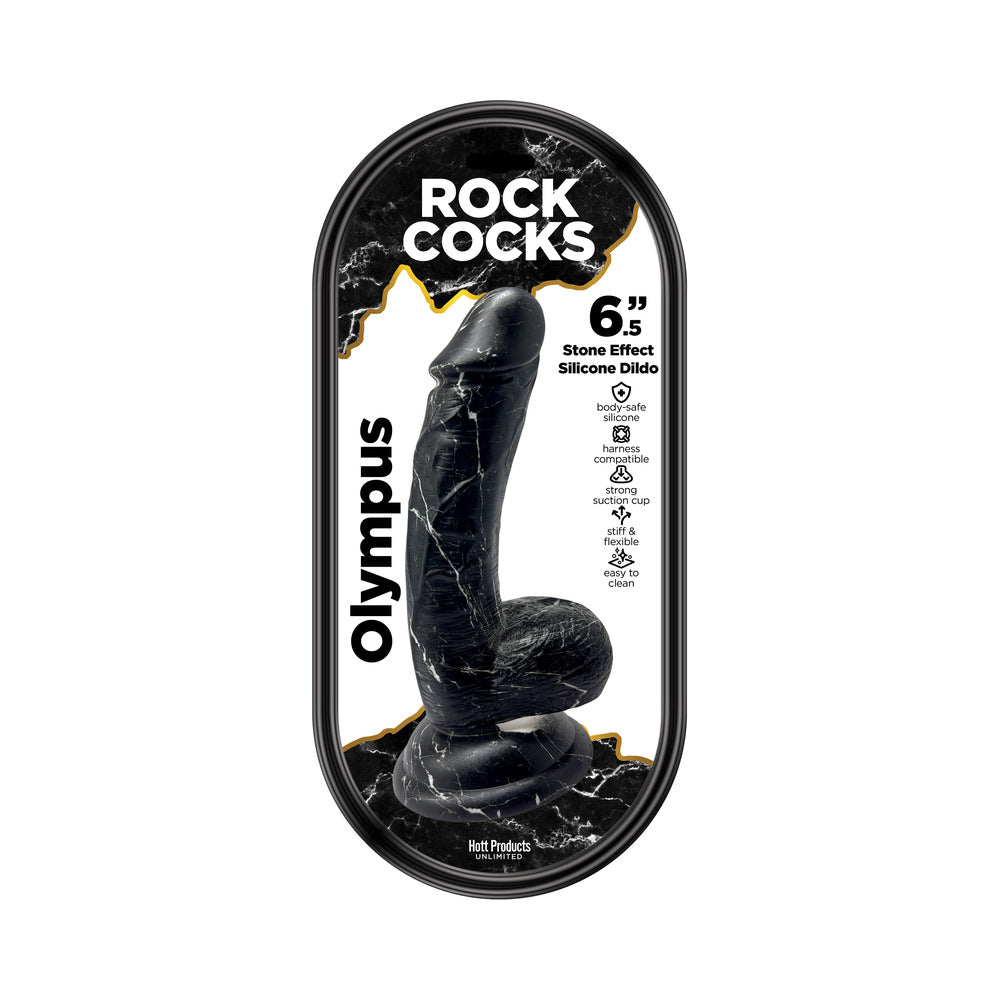 Rock Cocks Olympus Marble Silicone Dildo – Textured Black