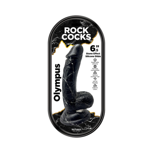 Rock Cocks Olympus Marble Silicone Dildo – Textured Black