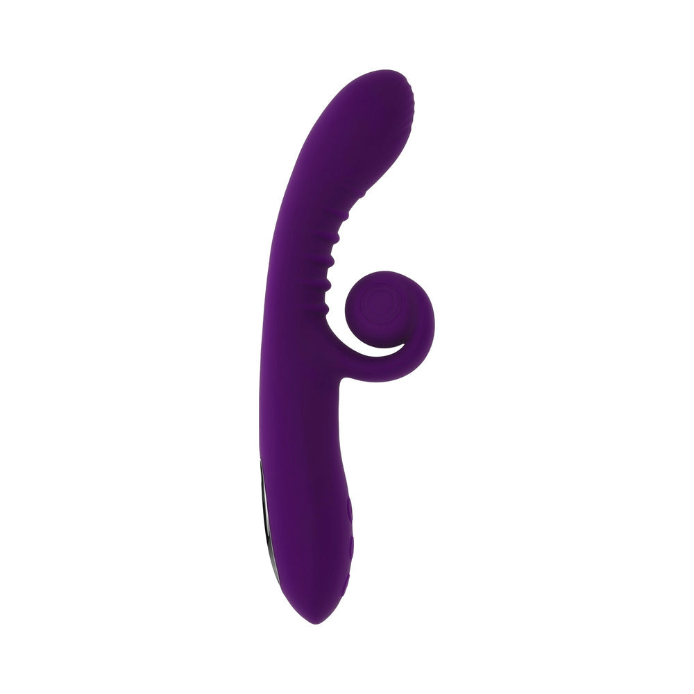 Playboy Curlicue Rechargeable Dual Stim Vibrator – Purple
