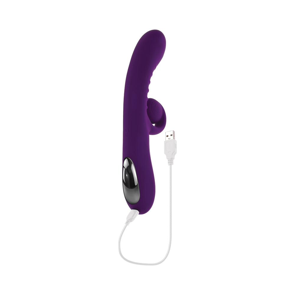 Playboy Curlicue Rechargeable Dual Stim Vibrator – Purple