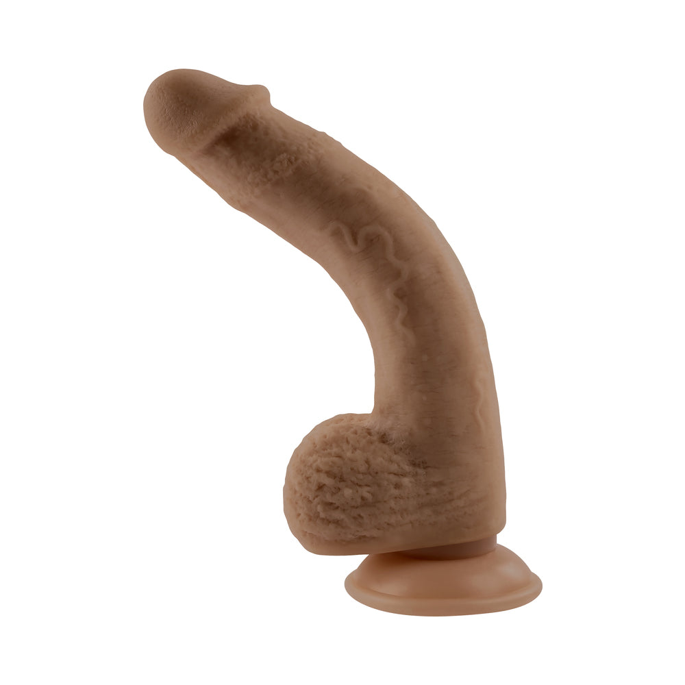 Selopa Natural Feel Flexskin Bendable Dildo with Moving Material 7 in. - Dark
