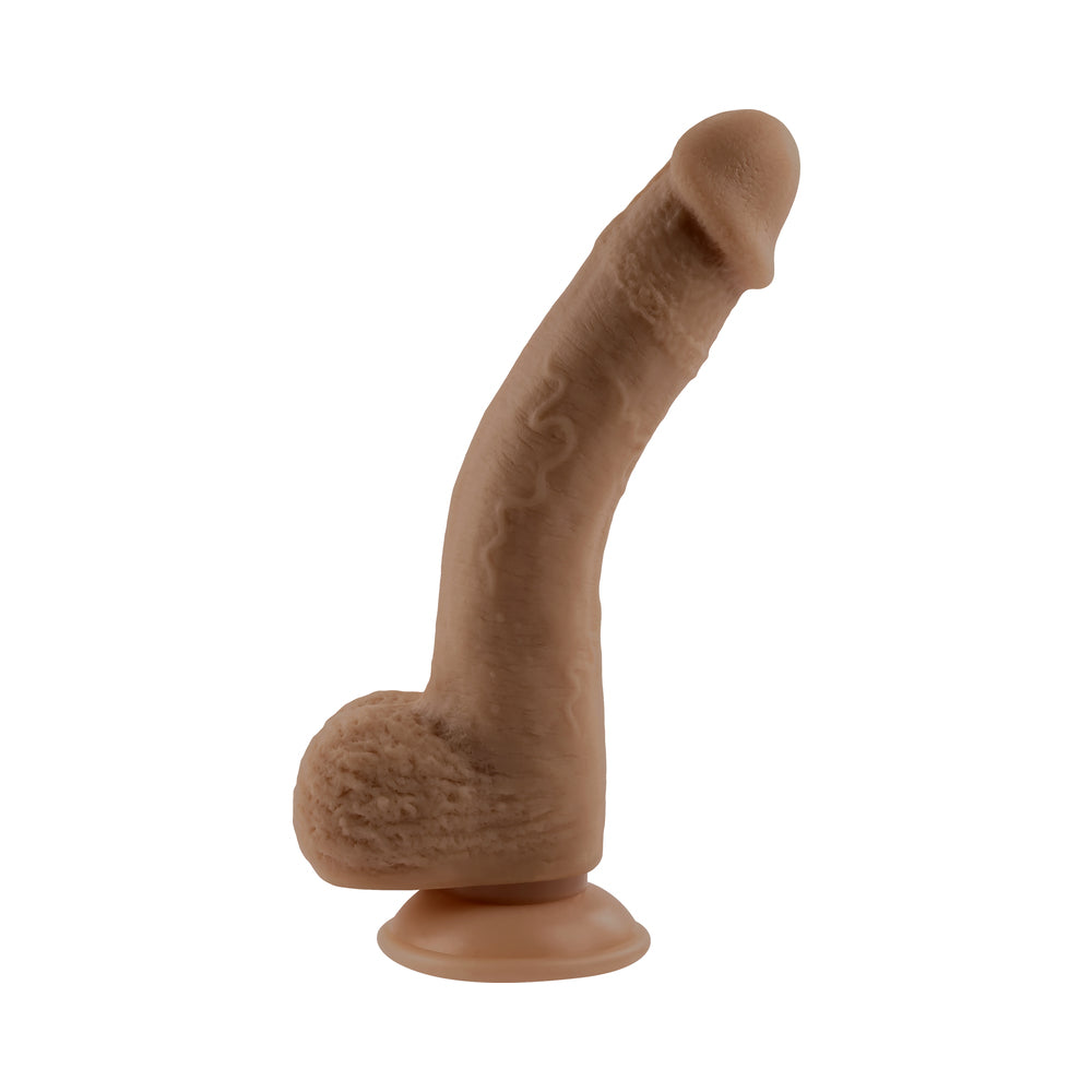 Selopa Natural Feel Flexskin Bendable Dildo with Moving Material 7 in. - Dark