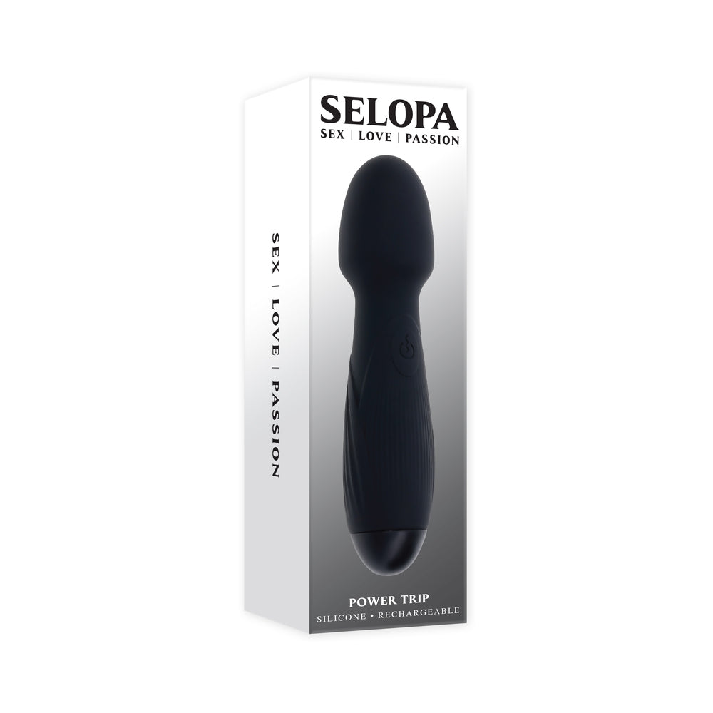 Selopa Power Trip Rechargeable Vibrating Wand – Black