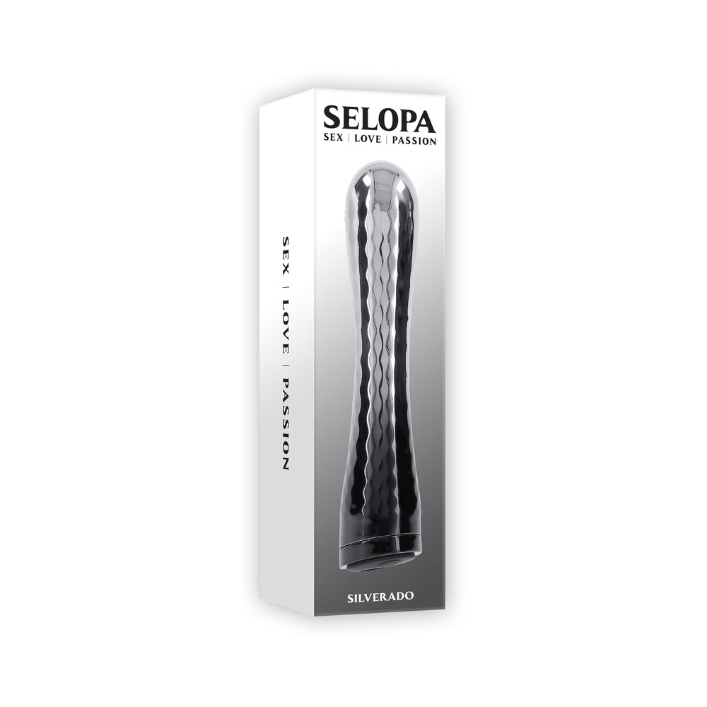 Selopa Silverado Rechargeable Vibrator – Powerful Vibrations – Silver/Black