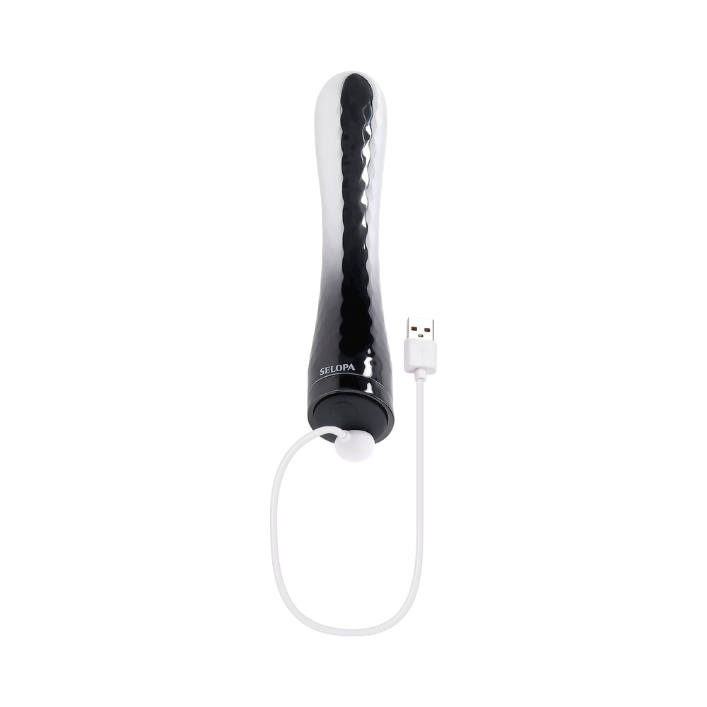 Selopa Silverado Rechargeable Vibrator – Powerful Vibrations – Silver/Black