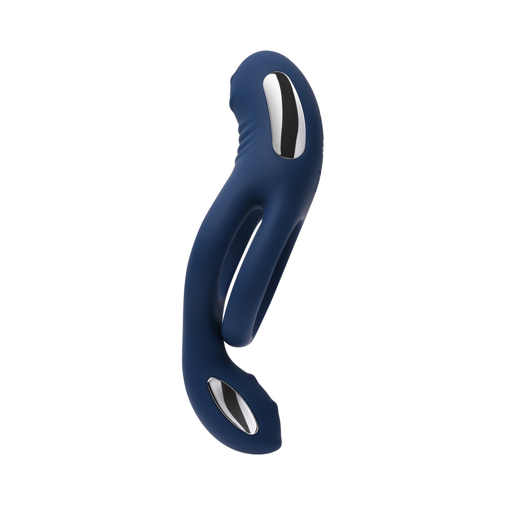 Zero Tolerance Ring Around the Rosy Rechargeable Dual C-Ring with Ball Tickler – Blue
