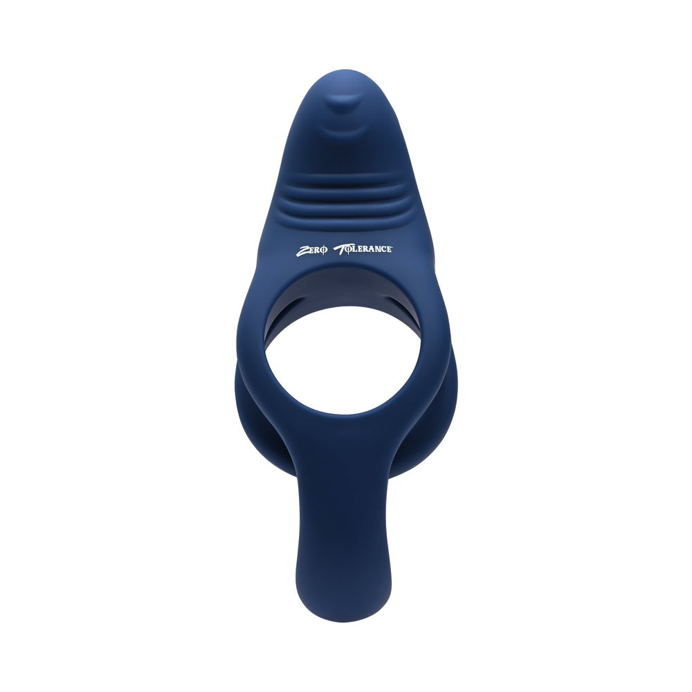 Zero Tolerance Ring Around the Rosy Rechargeable Dual C-Ring with Ball Tickler – Blue