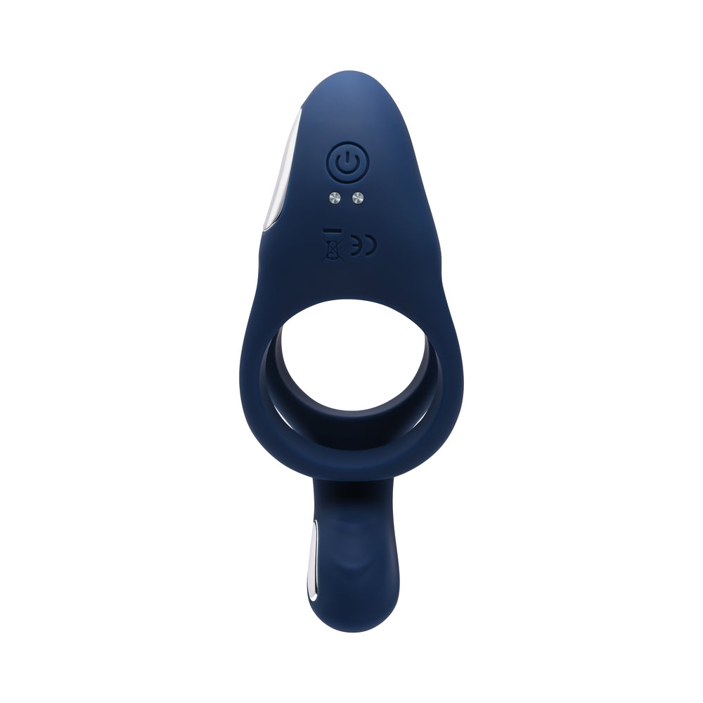 Zero Tolerance Ring Around the Rosy Rechargeable Dual C-Ring with Ball Tickler – Blue