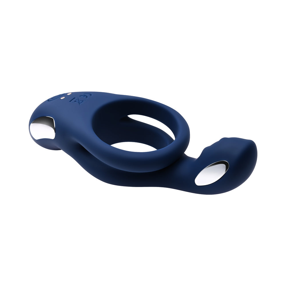 Zero Tolerance Ring Around the Rosy Rechargeable Dual C-Ring with Ball Tickler – Blue