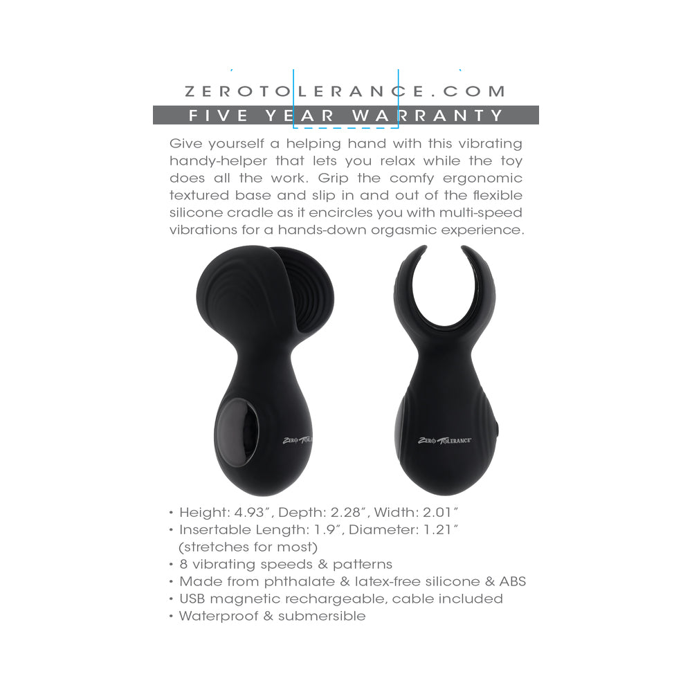 Zero Tolerance Handy Helper Rechargeable Vibrating Stroker – Black