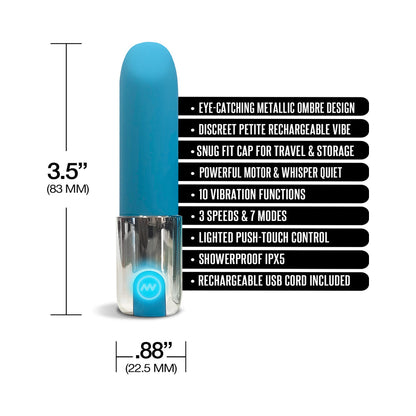 Nixie Smooch Rechargeable Lipstick Vibrator – Blue Ombre