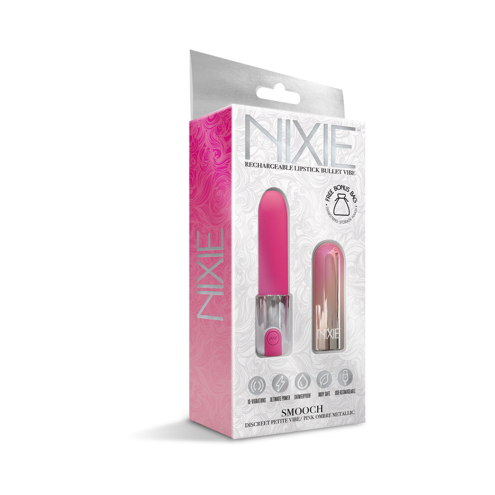 Nixie Smooch Rechargeable Lipstick Bullet Vibrator – Pink Ombre