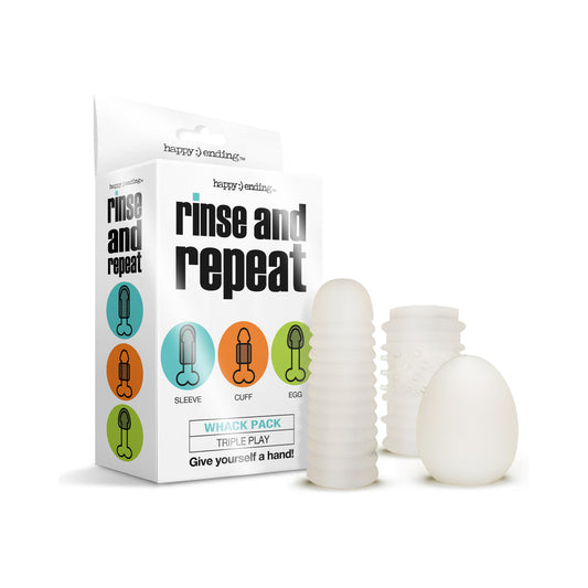 Happy Ending Rinse and Repeat Whack Pack Triple Play – Pocket Strokers – White