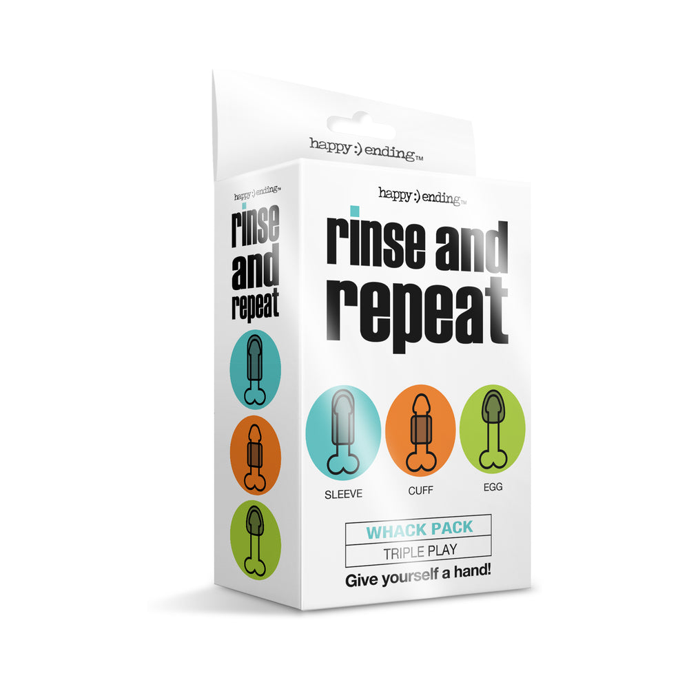 Happy Ending Rinse and Repeat Whack Pack Triple Play – Pocket Strokers – White