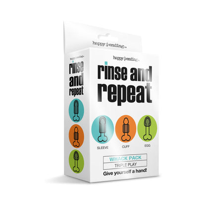 Happy Ending Rinse and Repeat Whack Pack Triple Play – Pocket Strokers – White