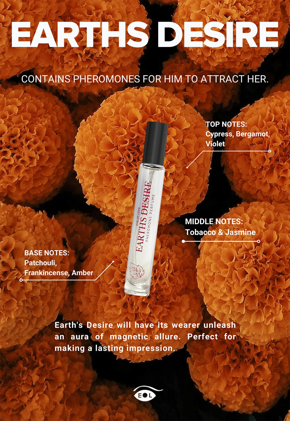 Eye of Love Earth’s Desire Pheromone Cologne 0.34 oz - Orange