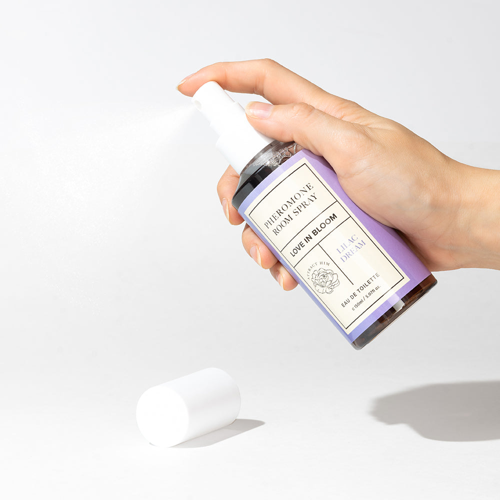 Eye of Love Bloom Attract Him Pheromone Room Spray - Deodorizing Mist with Lilac Dream Scent - Light Purple