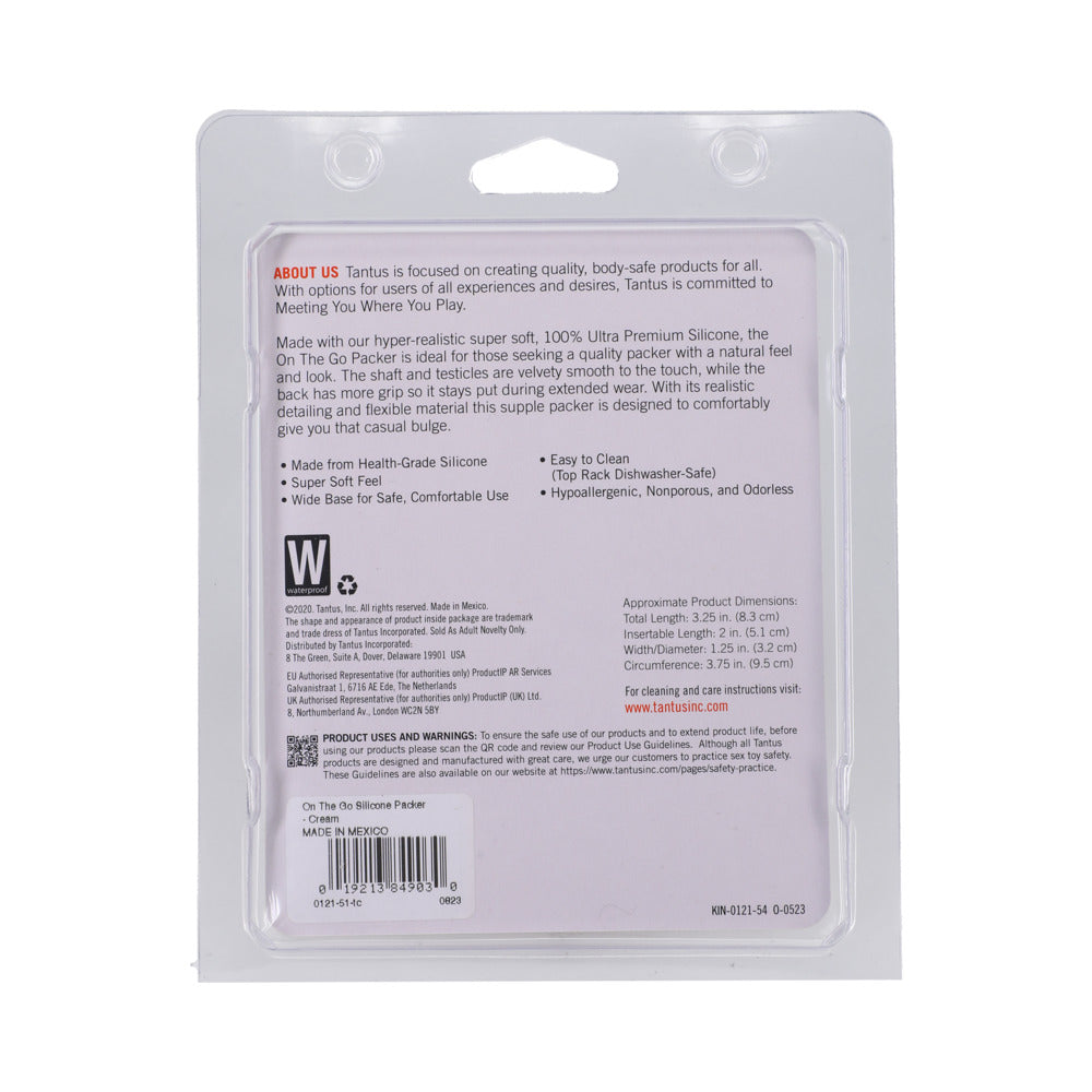 Tantus On The Go Silicone Packer – Natural Feel, Vanilla Color