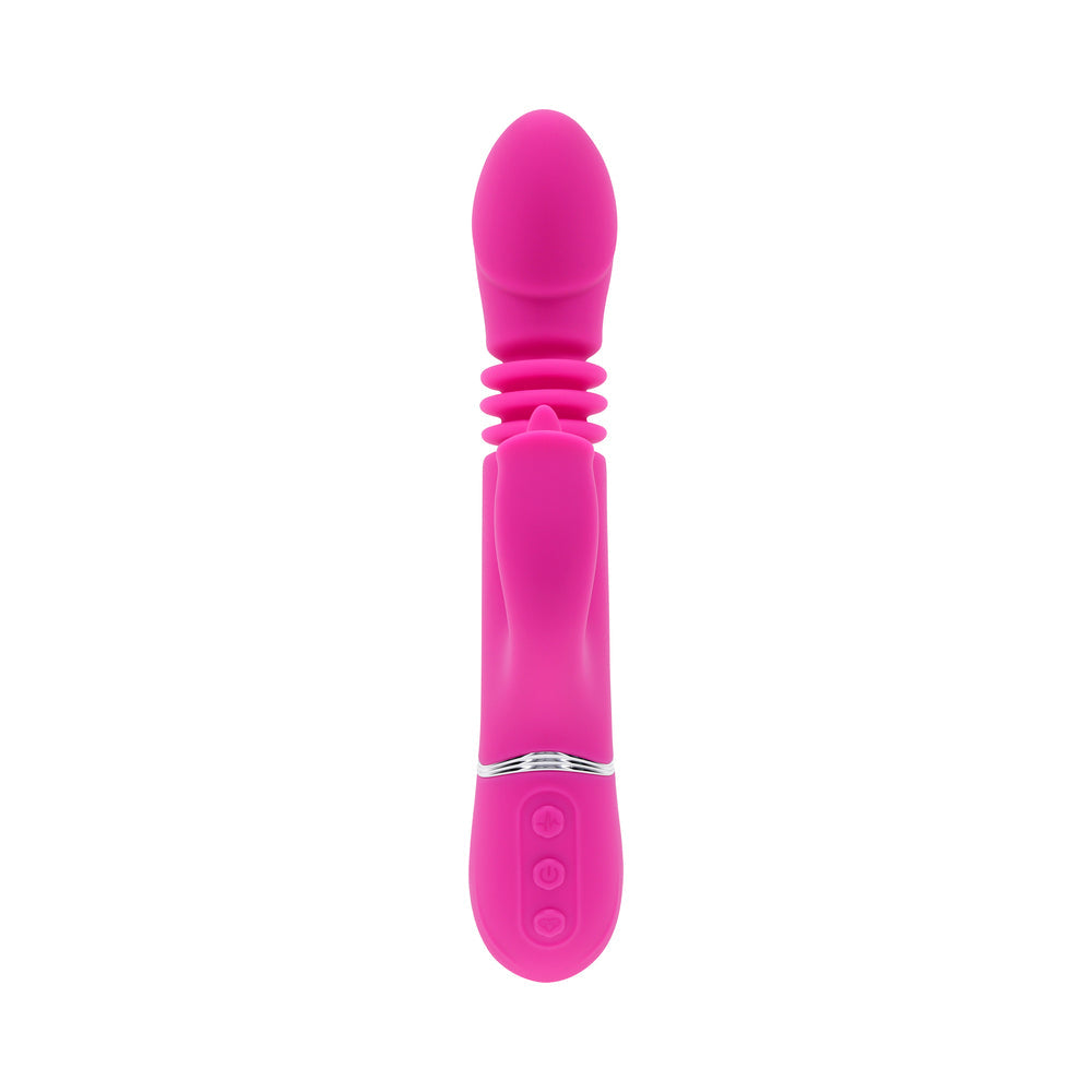 Evolved Pink Dragon Rechargeable Thrusting Dual Stimulator – Pink