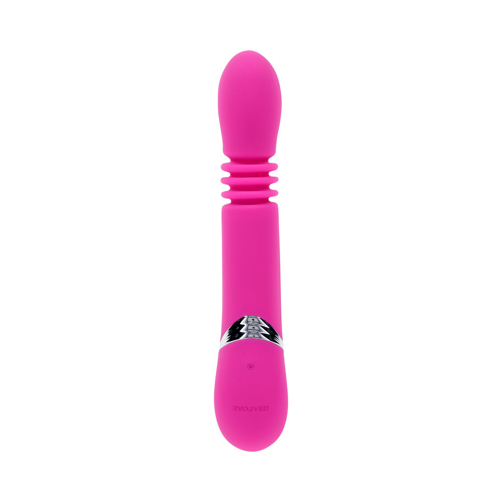 Evolved Pink Dragon Rechargeable Thrusting Dual Stimulator – Pink