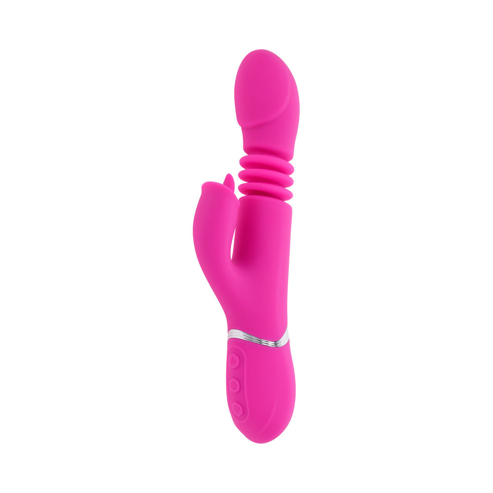 Evolved Pink Dragon Rechargeable Thrusting Dual Stimulator – Pink