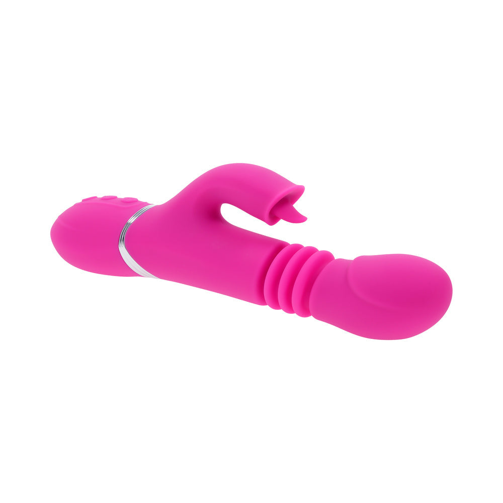 Evolved Pink Dragon Rechargeable Thrusting Dual Stimulator – Pink