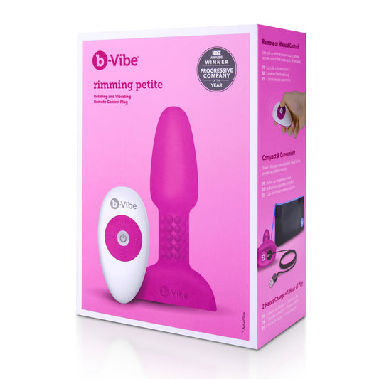 b-Vibe Rimming Plug Petite Rotating and Vibrating Butt Plug - Fuchsia