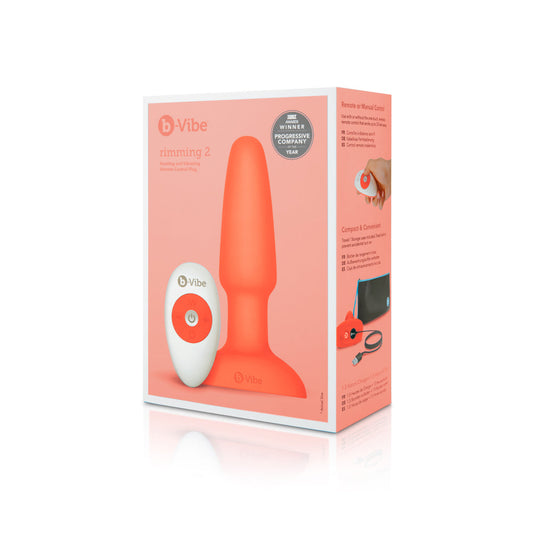 b-Vibe Rimming Plug 2 Rotating and Vibrating Butt Plug - Orange