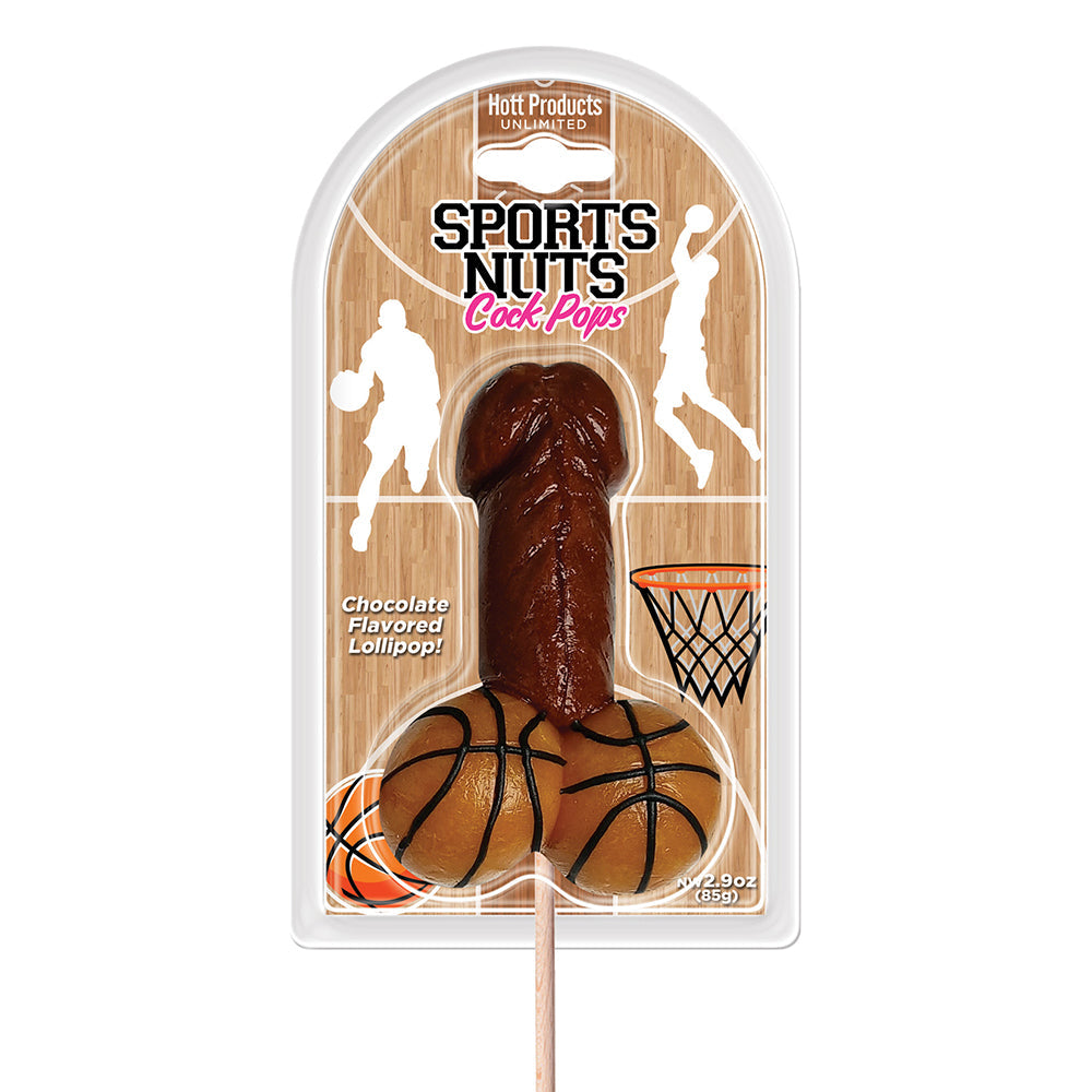 Sports Nuts Cock Pop Basketballs Chocolate Flavored Lollipop