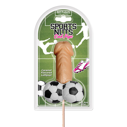 Sports Nuts Caramel Flavored Lollipop with Soccer Balls - Tan