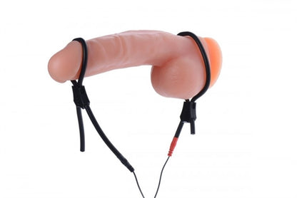 Vigor II Electro Stim Cock and Balls Ties – Adjustable Black Stimulation Accessory