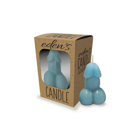Eden's Penis Candle – Blue – Vanilla Scented Candle with 12 Hour Burn Time