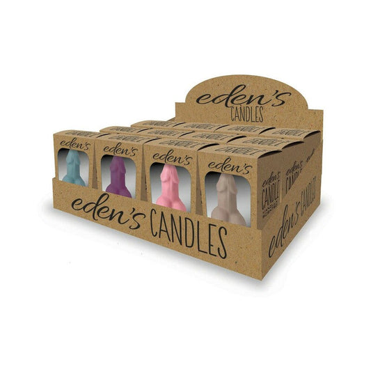 Eden's Penis Candles 12-Piece Display – Assorted Colors