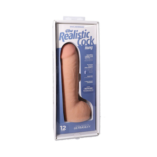 Doc Johnson Realistic Cock 12 in. ULTRASKYN Dildo with Suction Cup Base - Vanilla