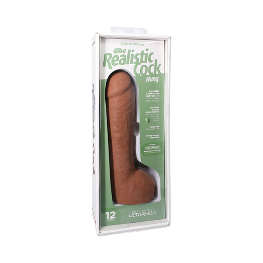 Doc Johnson Realistic Cock 12 in. Vac-U-Lock Dildo - Caramel