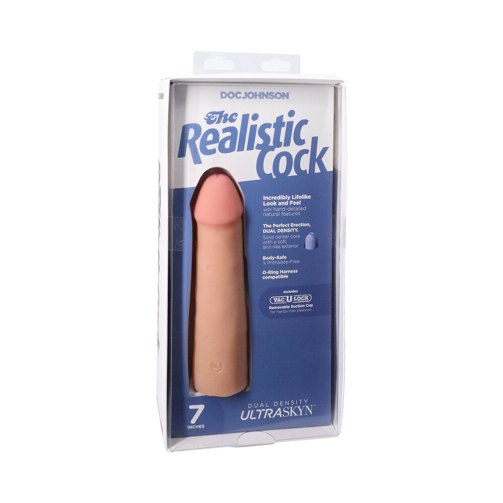 Doc Johnson Realistic Cock 7 in. Vac-U-Lock Dildo - Vanilla