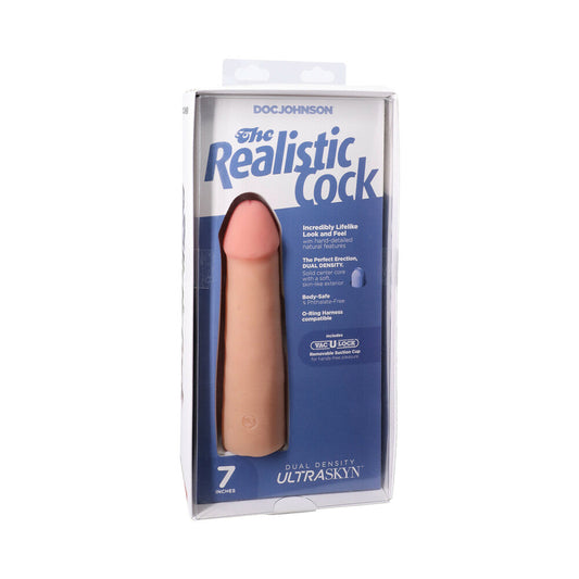 Doc Johnson Realistic Cock 7 in. Vac-U-Lock Dildo - Vanilla