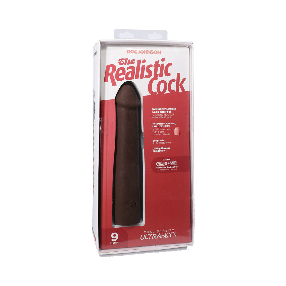Doc Johnson Realistic Cock 9 in. ULTRASKYN Dildo - Chocolate