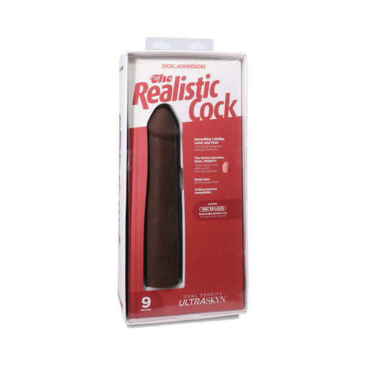 Doc Johnson Realistic Cock 9 in. ULTRASKYN Dildo - Chocolate