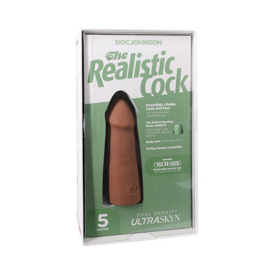 Doc Johnson Realistic Cock 5 in. Dildo with Suction Cup Base – Caramel