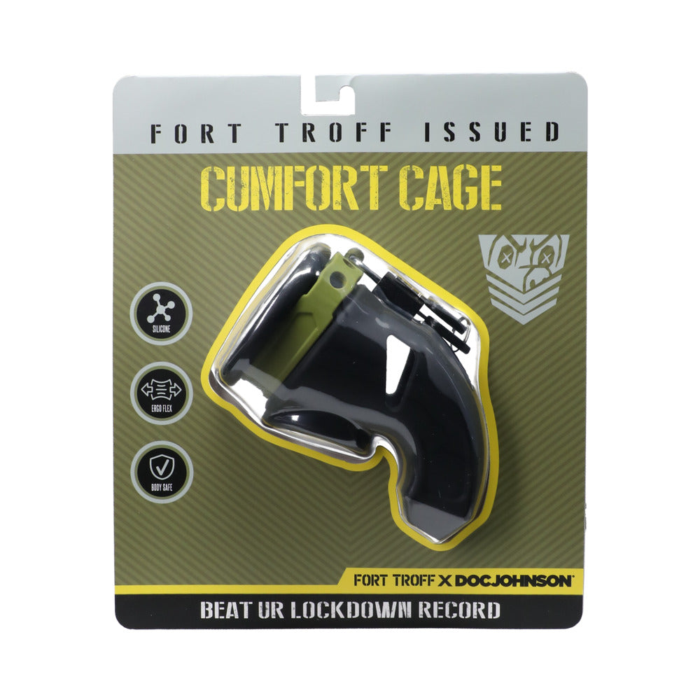 Fort Troff CUMfort Cage Chastity Device with Piss Slit – Black